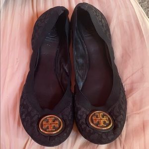 Tory Burch black cheetah ballet flats